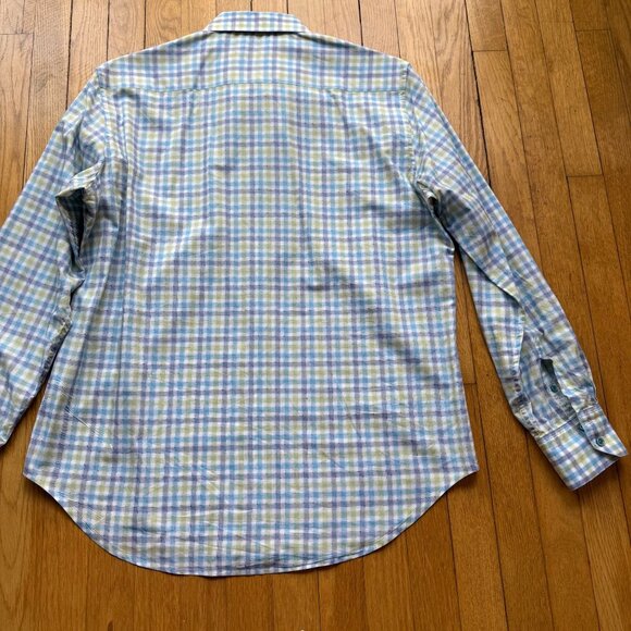 Robert Graham Size M Blue & Green Check Classic Fit Long Sleeve Button-Up Shirt - Picture 14 of 16